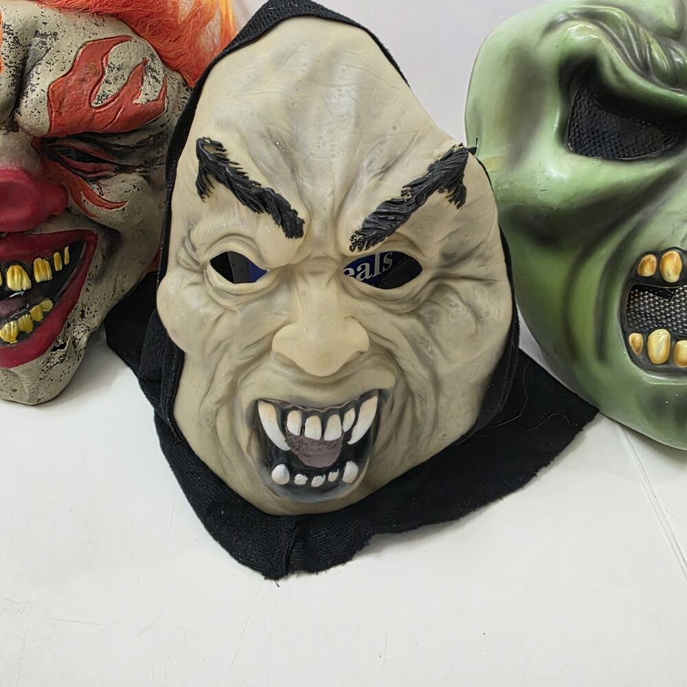Lot of 3 Halloween Horror Masks Evil Clown Vampire Skull Monster Scary Costume - Picture 5 of 10